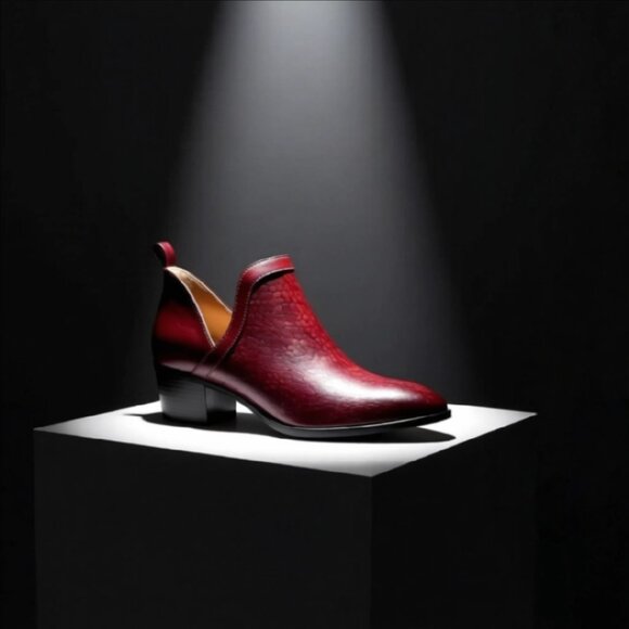 NWB ~ Sz 7 Block Heel! Brown Slip-On Ankle Booties ~ Journee Collection "Terri" - Picture 7 of 16